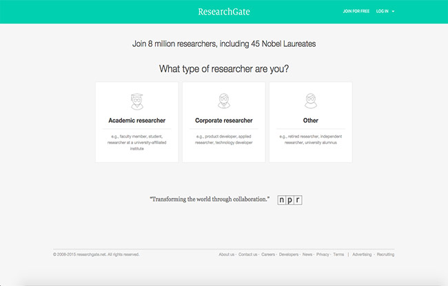 ResearchGate website